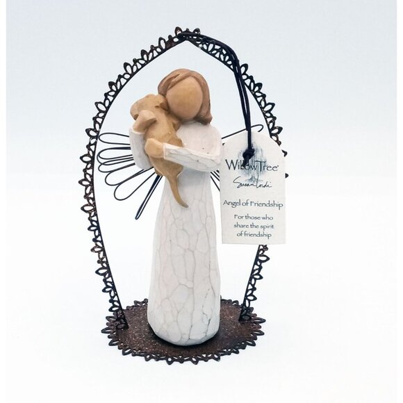 Angel of Friendship Willow Tree Demdaco 2010 Susan Lordi 5" Pet Lovers Comfort - Picture 1 of 14